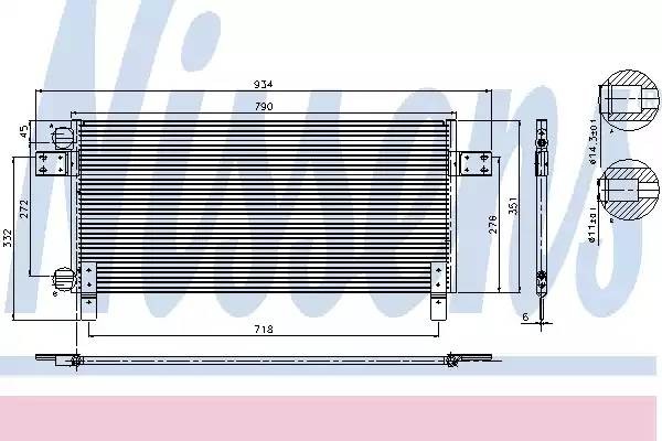 радиатор кондиционера! конденсер Aluminium/Aluminium 790x351x16 \MAN TGA 02--> 94681 NISSENS