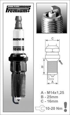 Свеча зажигания IRIDIUM Premium + P24 RR17YIR (1927) P24 BRISK