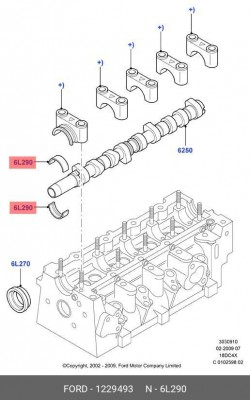 вкладыш распредвала верхний нижний!\ Ford 1 229 493 FORD