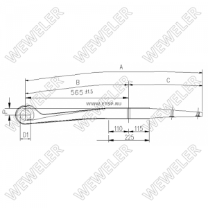 полурессора однолистовая !1/54x100x54 565x404 S30\MB F001A037IK75 WEWELER