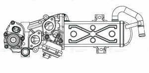 Клапан EGR (рециркуляции выхл. газов) с теплообмен. для а/м VW Tiguan (08-) 2.0T LREG 1808 LUZAR