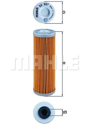 Фильтр масляный OX807 OX807 MAHLE KNECHT