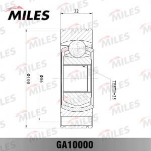 ШРУС внутренний ALFA ROMEO 147/156/166/FIAT BRAVA/BRAVO/MAREA/PUNTO 1.2-2.4D 94- GA10000 MILES