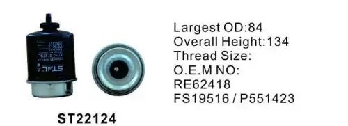 Фильтр топливный ST22124 (1/40) P551423 FS19621 SN70125 RE60021 RE526557 RE62418 ST22124 STAL