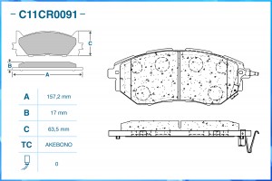 Тормозные колодки передние Low Metallic C11CR0091 C11CR0091 CWORKS