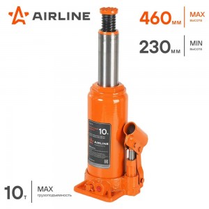 Домкрат бутылочный 10 т AIRLINE 230 - 460 мм AJ-B-10 AIRLINE