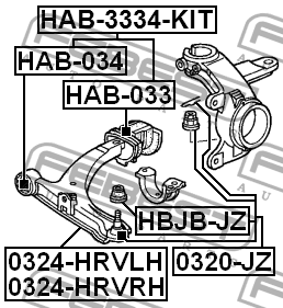 Сайлентблок HAB-033 HAB-033 FEBEST