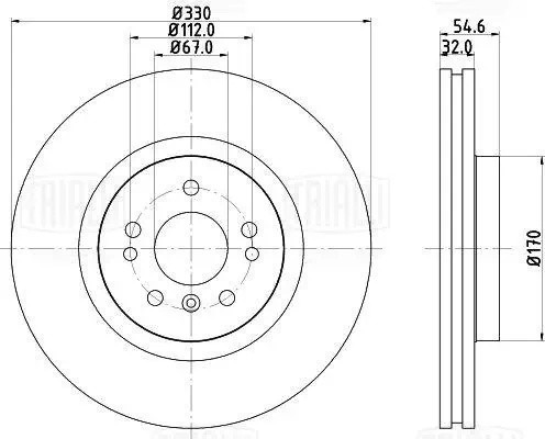 Диск торм. для а.м Mercedes ML W164 05-,R W251 06- перед. d330 DF265319 DF265319 TRIALLI
