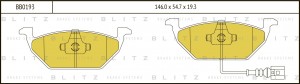 Колодки тормозные дисковые передние AUDI A2 2/00-SKODA Fabia 9/00- BB0193 BB0193 BLITZ