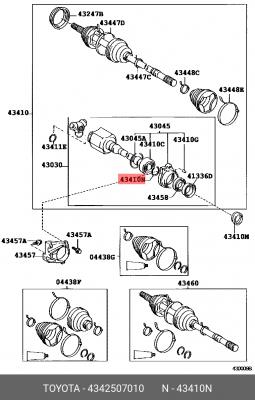 СТОПОРНОЕ КОЛЬЦО 43425-07010 43425-07010 TOYOTA