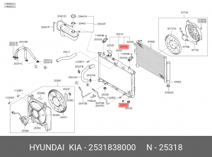 Пробка радиатора HYUNDAI Elantra,Getz (02-),Santa Fe (00-),Sonata (04-) сливная  2531838000 HYUNDAI KIA