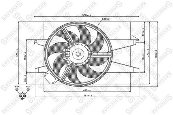 вентилятор охлаждения!\ Ford Fiesta/Fusion 1.25/1.4 01> 29-99403-SX STELLOX