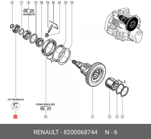 Сальник привода RENAULT Logan (04-),Clio (90-98) левого/правого OE 8200068744 RENAULT