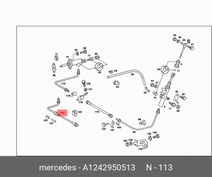 Шланг MERCEDES C (W202),S (W126),E (W124) сцепления OE A 124 295 05 13 MERCEDES BENZ