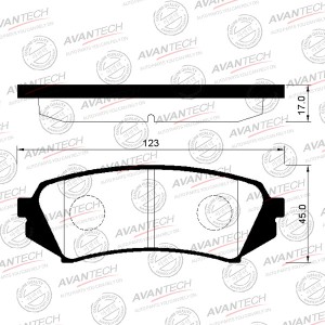 Колодки тормозные дисковые Avantech задние (противоскрипная пластина в компл.) AV250 AVANTECH