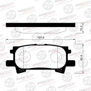 Колодки тормозные дисковые Avantech задние (противоскрипная пластина в компл.) AV1058 AVANTECH