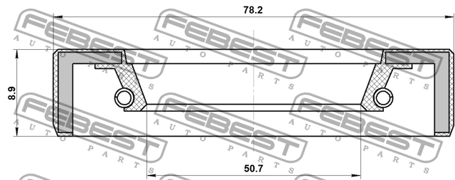 САЛЬНИК ПРИВОДА 50.7X78.2X8.9 подходит для NISSAN X-TRAIL T30 2004.03-2006.12 [C 95FBY-52780909X FEBEST