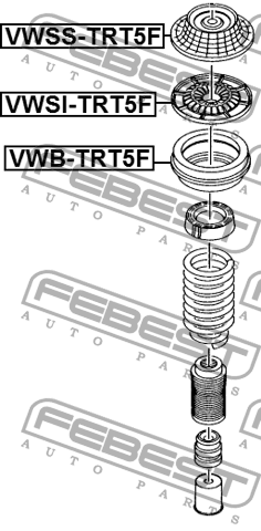 ПОДШИПНИК ОПОРЫ ПЕРЕДНЕГО АМОРТИЗАТОРА подходит для VOLKSWAGEN TRANSPORTER/MULTI VWB-TRT5F FEBEST