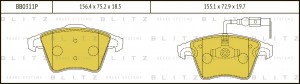 Колодки тормозные дисковые передние VW Multivan/Transporter 03- BB0311P BB0311P BLITZ