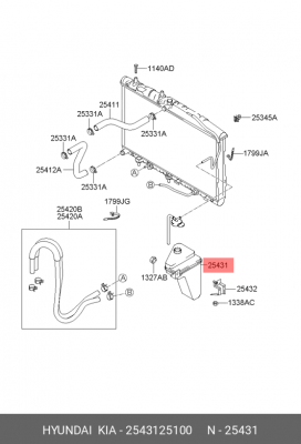 Бачок расширительный 2543125100 HYUNDAI KIA