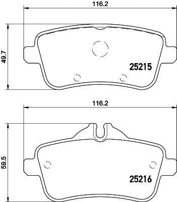 Колодки тормозные MERCEDES ML (W166) (11-),A (W176) (13-) задние (4шт.) TEXTAR 2521502 TEXTAR