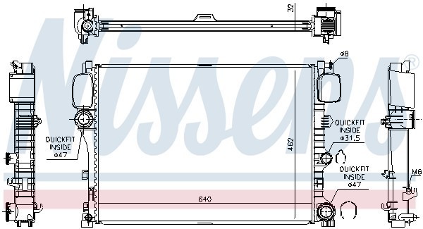 радиатор охлаждения! \MB W221/W216 05> 627025 NISSENS