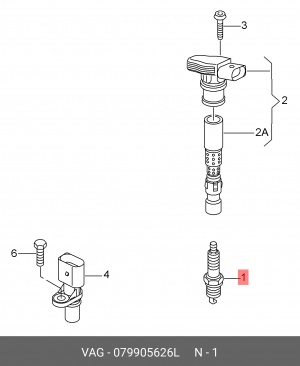 Свеча зажигани AUDI RS3,RSQ3 OE 079 905 626 L VAG