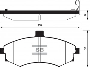 Колодки тормозные HYUNDAI Elantra (00-),Matrix (02-) передние (4шт.) SANGSIN SP1152 SANGSIN