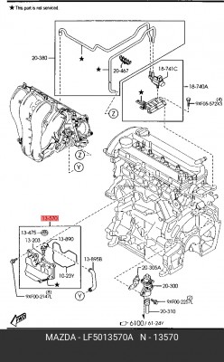 Сепаратор масляный LF5013570A LF50-13-570A MAZDA
