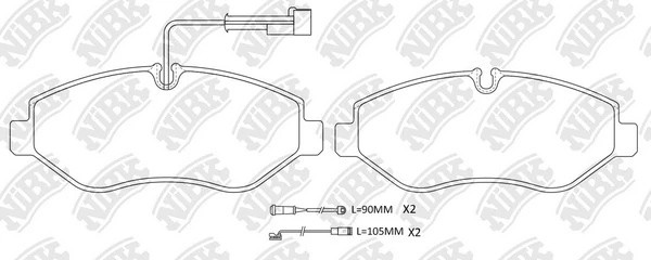 Колодки тормозные MERCEDES Sprinter (906) (00-) передние (4шт.) NIBK PN0410W NIBK