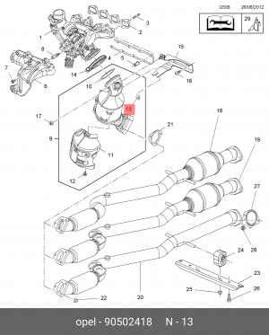 Гайка OPEL Astra,Corsa коллектора выпускного OE 90502418 GENERAL MOTORS