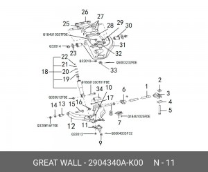 Шаровая опора нижнего рычага передней подвески Great Wall: Hover, Hover H3, Hove 2904340AK00 GREAT WALL