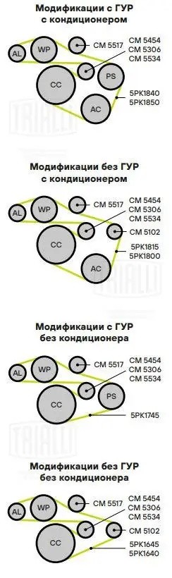 Ролик привод. ремня Kia Soul (08-)/Ceed (07-) 1.6d (выпуск до 2011) (с натяж. ме CM5454 TRIALLI