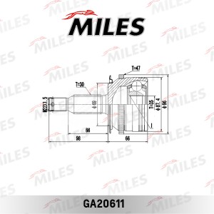 ШРУС наружный MITSUBISHI L200 IV 2.5DI-D-3.5 05- (с ABS) GA20611 GA20611 MILES