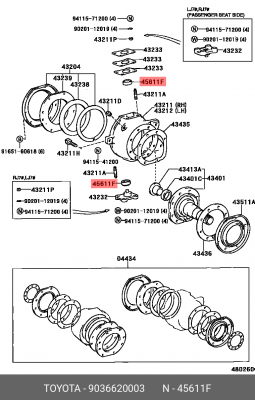 Подшипник кулака поворотного переднего 90366-20003 90366-20003 TOYOTA