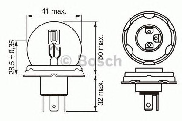 Лампа 24V R2 55/50W P45t Trucklight BOSCH 1987302421 BOSCH