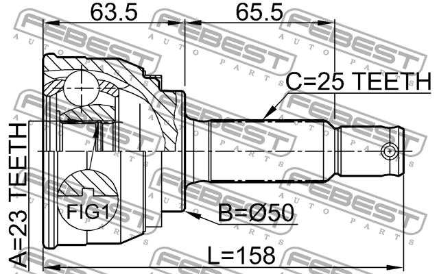 ШРУС наружный к-кт!\ Hyundai Sonata, Mitsubishi Colt/Wagon 1.2-2.4 <95 0410-005 FEBEST