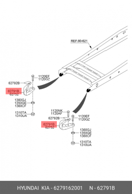 Крюк HYUNDAI HD120 буксирный передний OE 6279162001 HYUNDAI KIA
