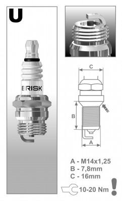 Свеча зажигания GARDEN U15 (3007) U15 BRISK