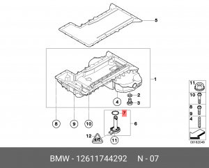 Кольцо уплотнительное BMW 1 (E81),3 (E90) датчика уровня масла OE 12 61 1 744 292 BMW