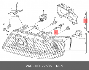 Лампа накаливания 12V W5W 5W N0177535 N 017 753 5 VAG