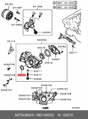 Сальник коленвала передний MITSUBISHI MD168055 MD168055 MITSUBISHI