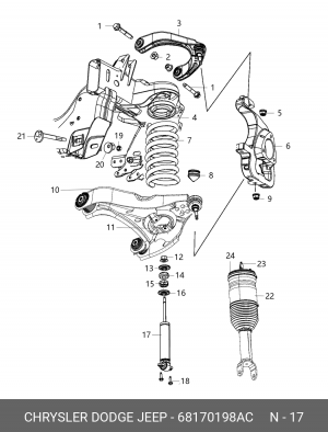 68170198AC SUSPENSION 68170 198AC CHRYSLER