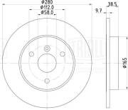 диск тормозной передний! D279.8\ Smart Cabrio/Fortwo 01> DF240121 TRIALLI