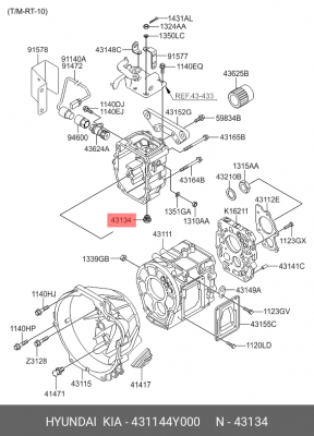 Прокладка HYUNDAI HD120,AeroTown дв.D6DA19/22 KIA Bongo 3 (06-) пробки картера д 431144Y000 HYUNDAI KIA