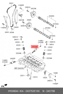 клапан регулировки фаз газораспределения!\Hyundai i40/Creta 2.0 11> 243752E100 HYUNDAI