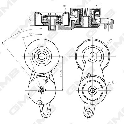 Натяжитель приводного ремня TOYOTA Camry (11-) GMB GAT30040 GMB