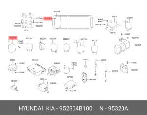 Реле стартера HYUNDAI Porter дв.D4BF OE 952304B100 HYUNDAI KIA