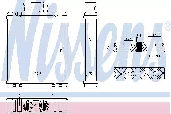 радиатор печки! алюм. ориг.Behr\ Audi A1 1.0TSI-1.8TFSI 13>, Skoda Fabia/Rapid,  73997 NISSENS