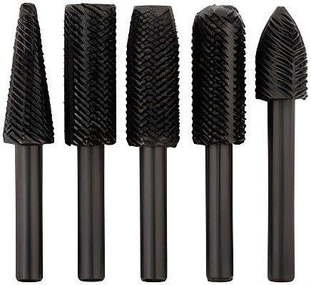 Набор шарошек по металлу для дрели и гравера (хвостовик 6мм) стальных 5шт. FIT 36475 FIT